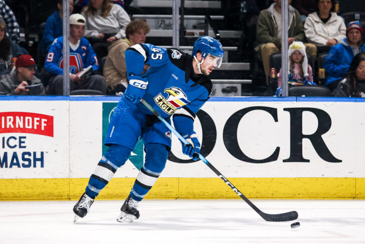 Alex Gagne scored his second playoff goal in game three against the Silver Knights.